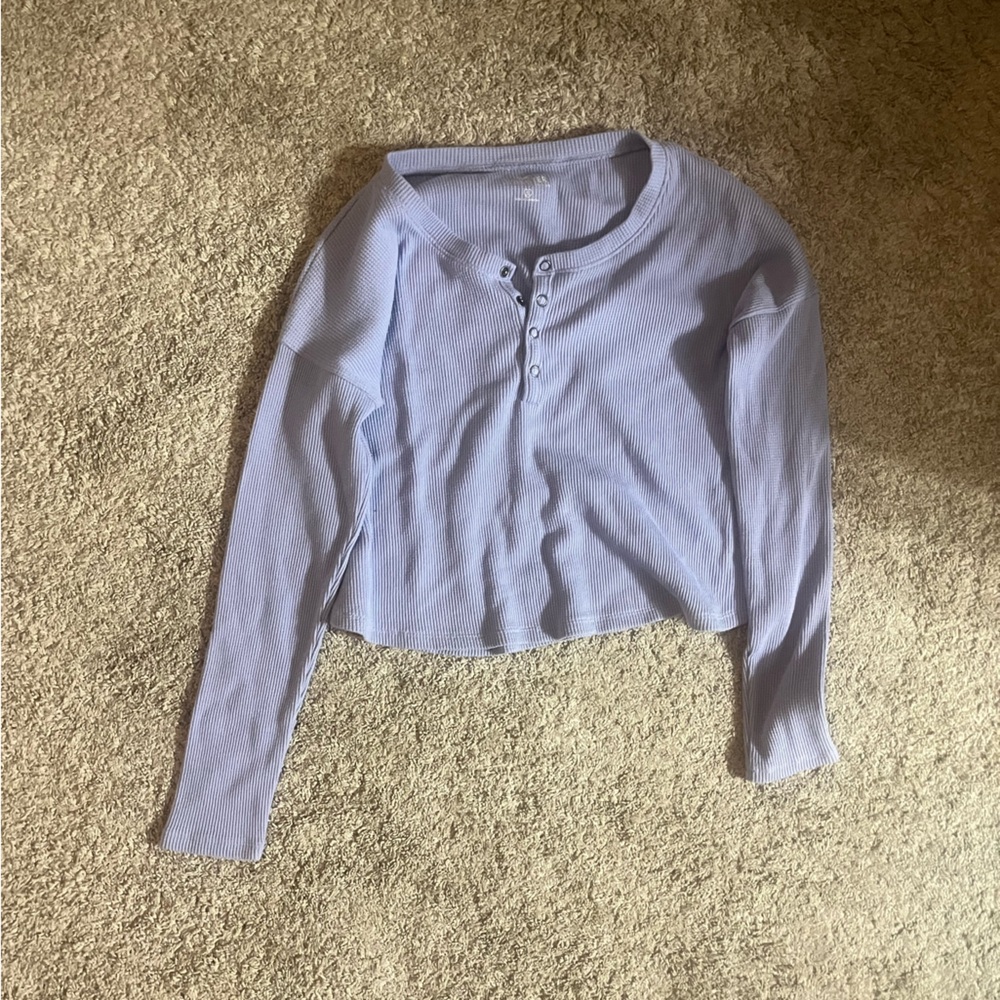 Hollister Lavender Waffle Knit Long Sleeve (small)